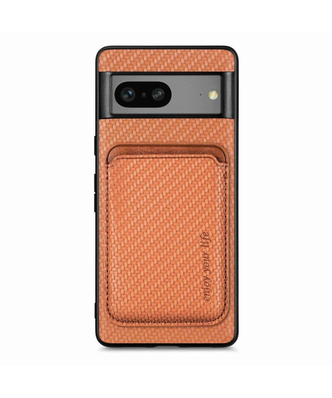 Coque Google Pixel 7 Fibre de Carbone Porte-cartes détachable