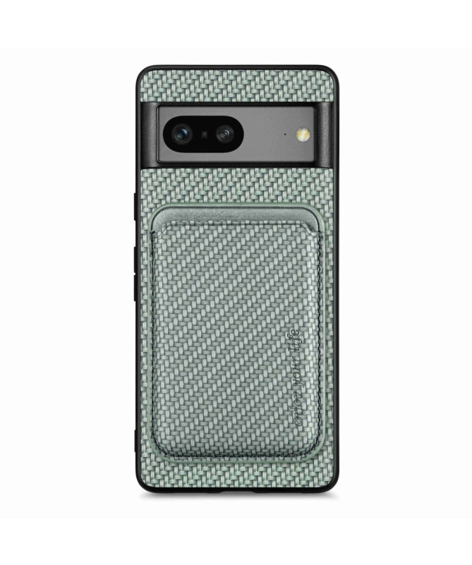 Coque Google Pixel 7 Fibre de Carbone Porte-cartes détachable