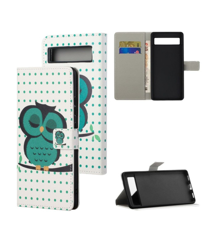 Housse Google Pixel 7a Hibou et motifs à pois