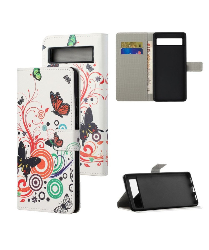 Housse Google Pixel 7a Papillons Rétro