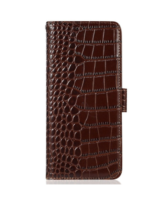 Housse Google Pixel 8 Cuir véritable aspect croco