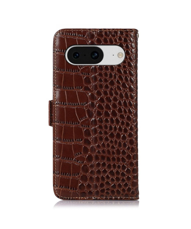 Housse Google Pixel 8 Cuir véritable aspect croco