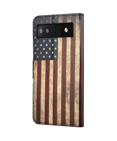 Housse Google Pixel 6a Drapeau Américain Vintage