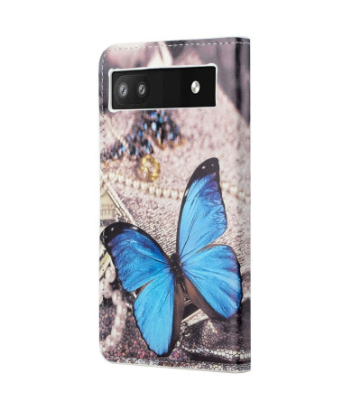 Housse Google Pixel 6a Papillons Bleus