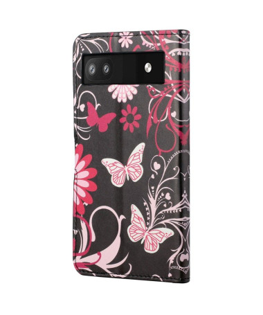 Housse Google Pixel 6a papillons et fleurs