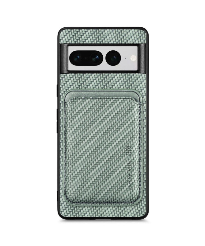 Coque Google Pixel 7 Pro Fibre de Carbone Porte-cartes détachable