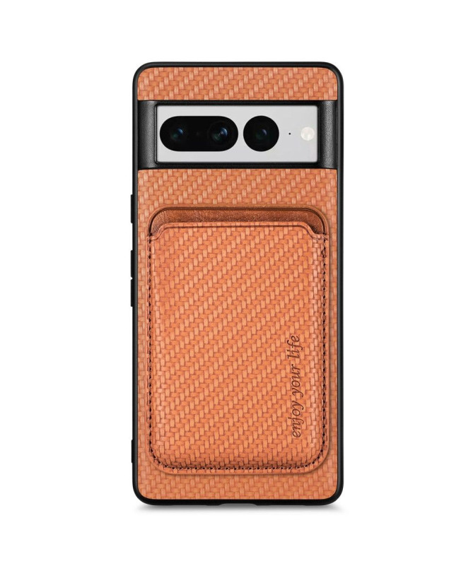 Coque Google Pixel 7 Pro Fibre de Carbone Porte-cartes détachable