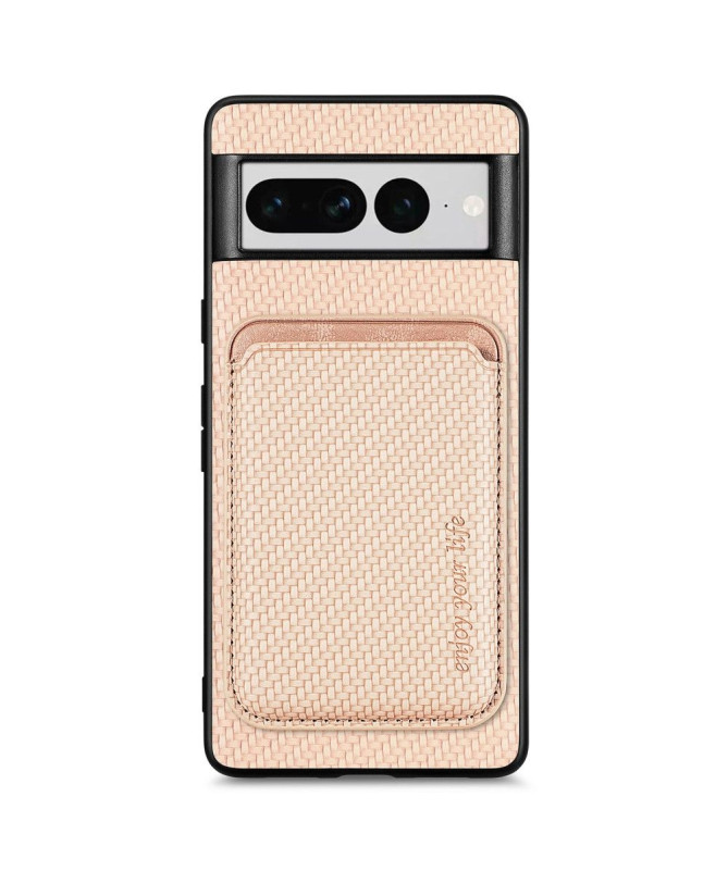 Coque Google Pixel 7 Pro Fibre de Carbone Porte-cartes détachable