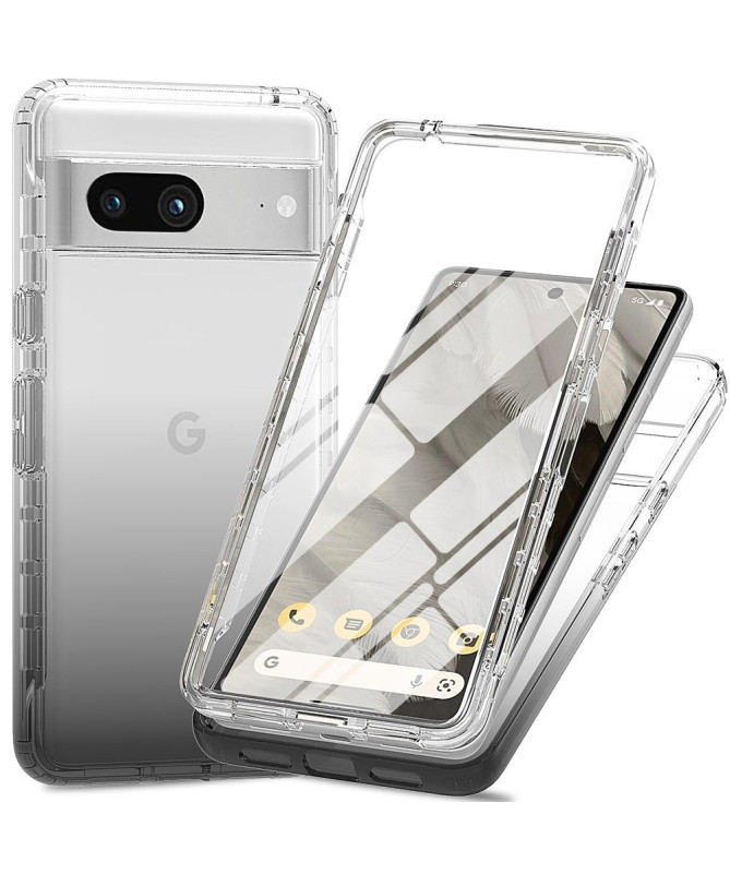 Coque Google Pixel 8 transparente dégradée avec verre trempé