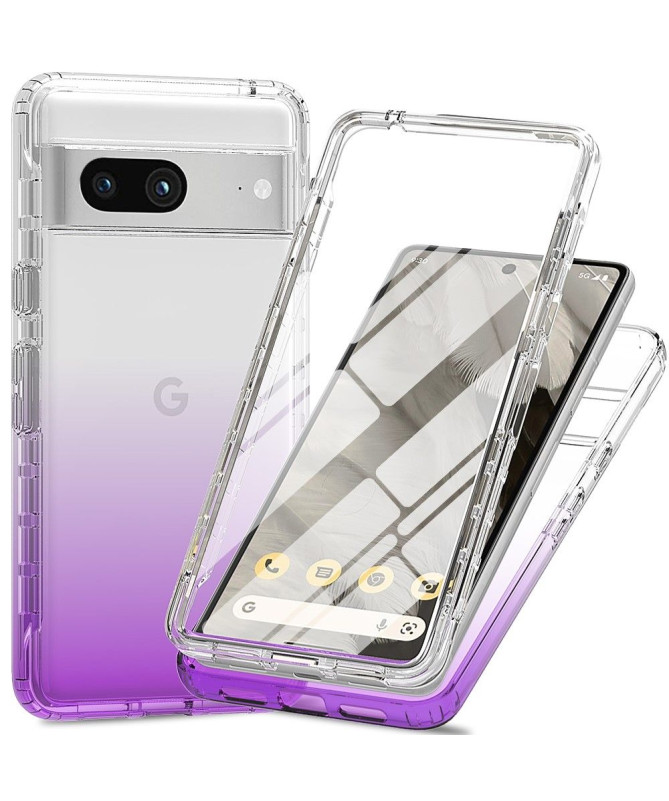 Coque Google Pixel 8 transparente dégradée avec verre trempé