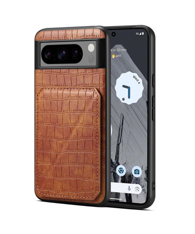 Coque Google Pixel 8 Pro Sleek Croc avec Porte-Carte