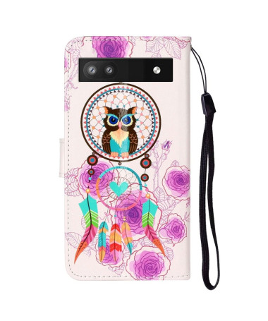 Google Pixel 7a - Housse hibou et capteur de rêves colorés