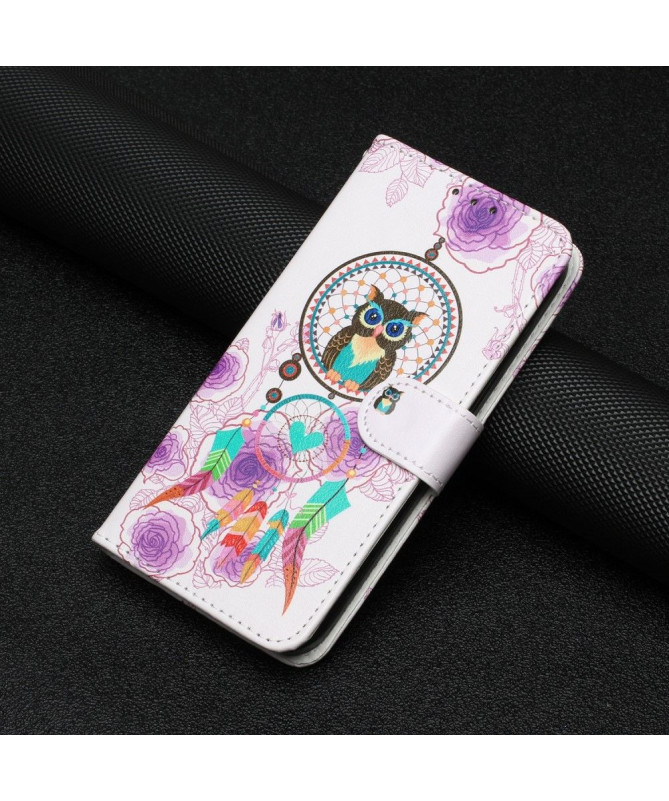 Google Pixel 7a - Housse hibou et capteur de rêves colorés