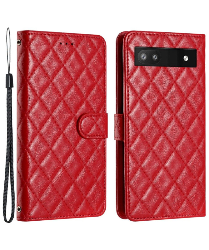 Housse Google Pixel 7a Quadrillage Chic avec Lanière