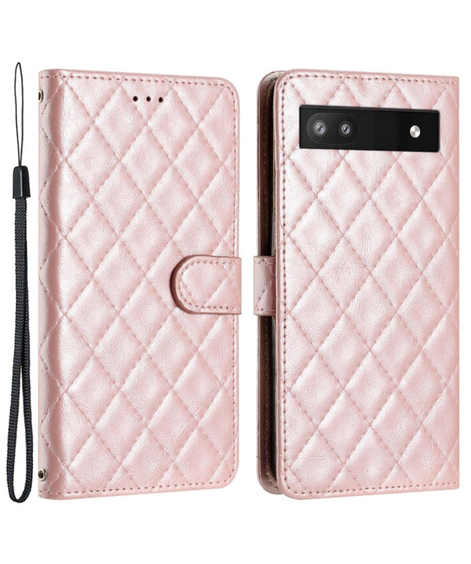 Housse Google Pixel 7a Quadrillage Chic avec Lanière