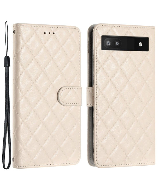 Housse Google Pixel 7a Quadrillage Chic avec Lanière