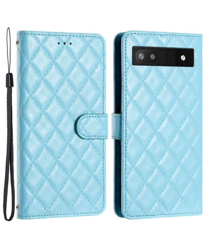 Housse Google Pixel 7a Quadrillage Chic avec Lanière
