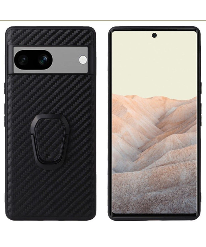 Coque Google Pixel 7a fibre de carbone fonction support