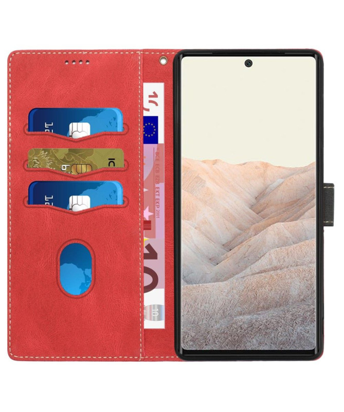 Housse Google Pixel 7a Rétro Coutures à Lanière