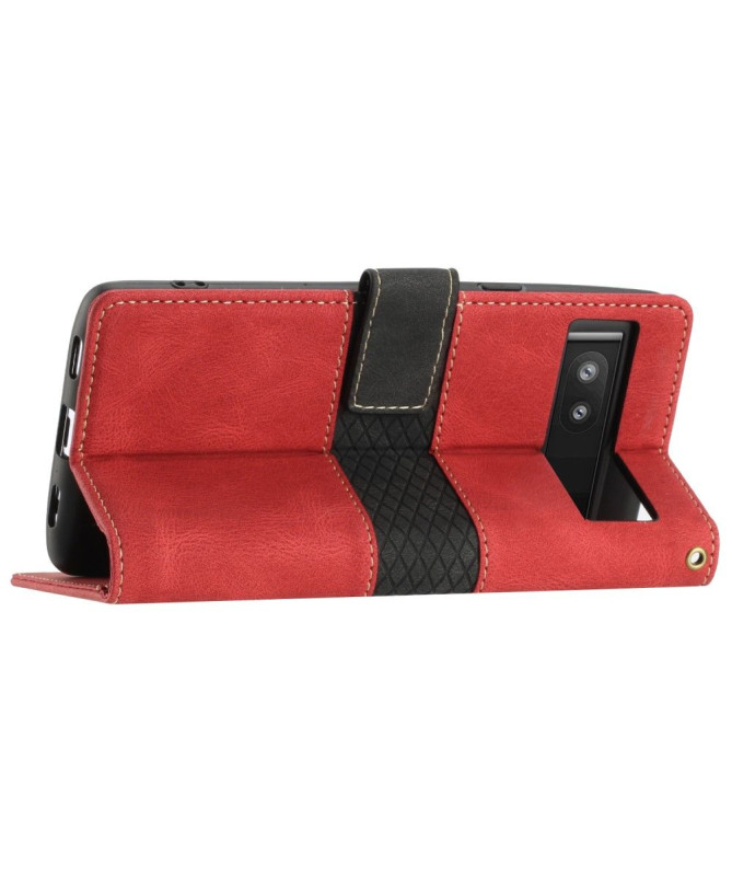 Housse Google Pixel 7a Rétro Coutures à Lanière