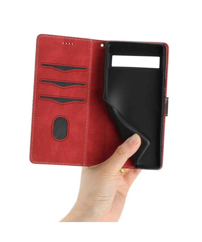 Housse Google Pixel 7a Rétro Coutures à Lanière