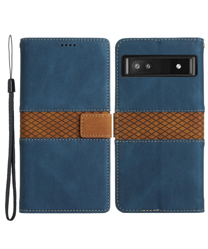 Housse Google Pixel 7a Rétro Coutures à Lanière