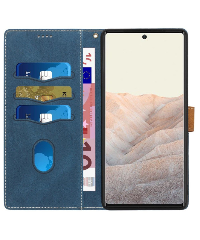 Housse Google Pixel 7a Rétro Coutures à Lanière