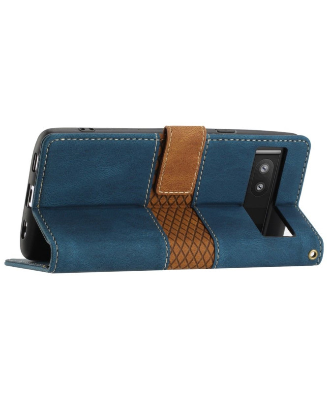Housse Google Pixel 7a Rétro Coutures à Lanière