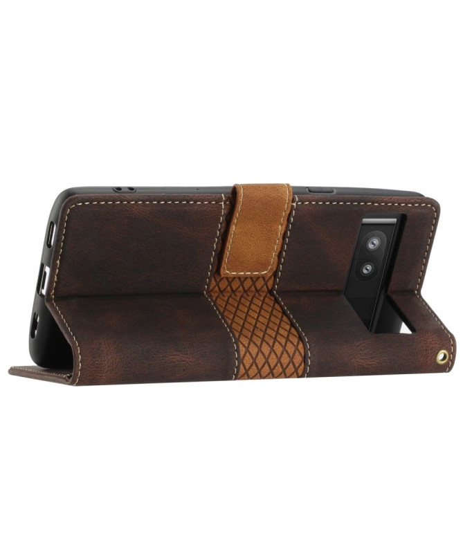 Housse Google Pixel 7a Rétro Coutures à Lanière