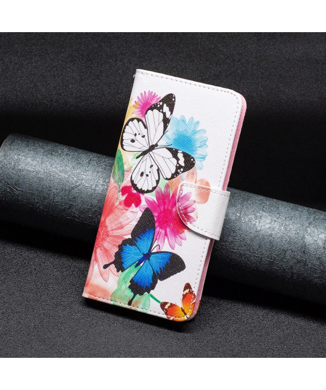 Housse Google Pixel 7a papillons et fleurs colorées