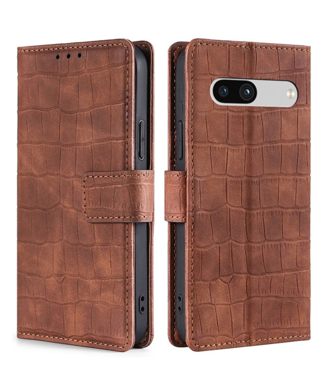 Google Pixel 7a - Housse simili cuir effet peau de crocodile