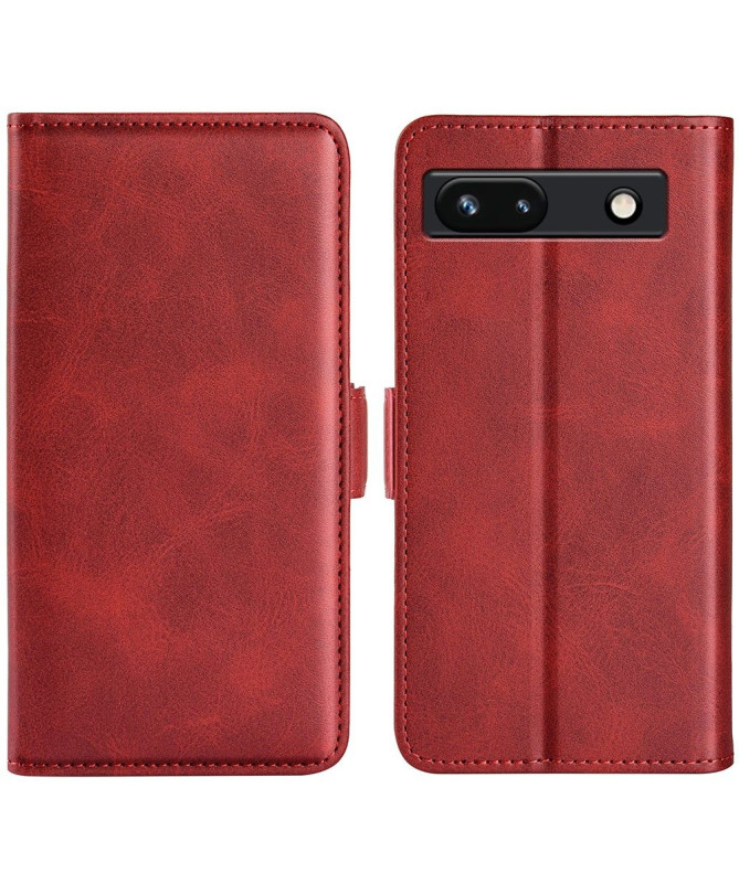 Google Pixel 7a - Étui portefeuille revêtement simili cuir mat