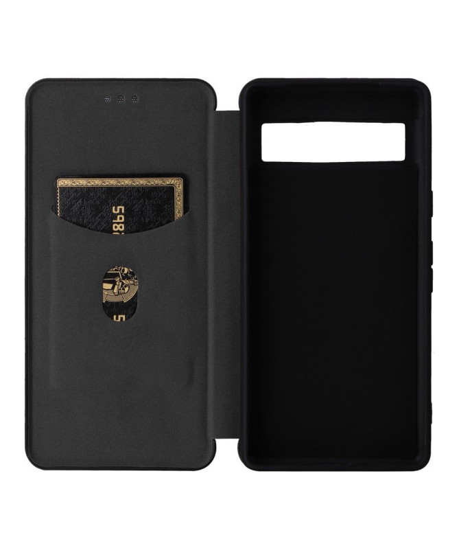 Google Pixel 7a - Housse simili cuir fibre de carbone