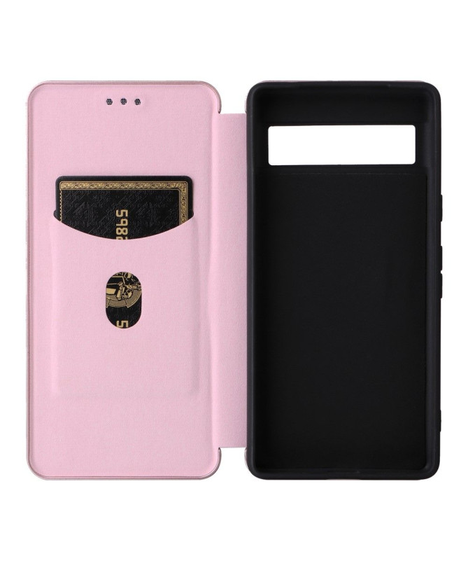 Google Pixel 7a - Housse simili cuir fibre de carbone