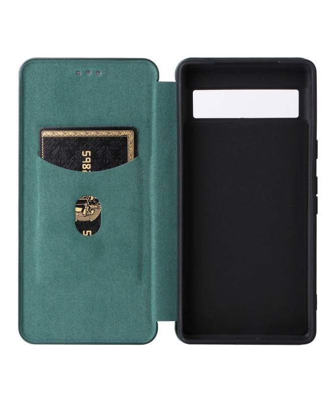 Google Pixel 7a - Housse simili cuir fibre de carbone