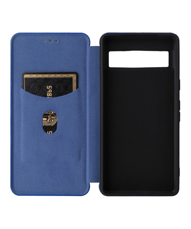 Google Pixel 7a - Housse simili cuir fibre de carbone