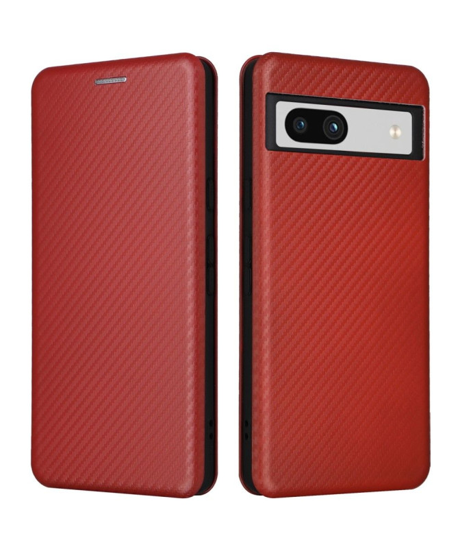 Google Pixel 7a - Housse simili cuir fibre de carbone