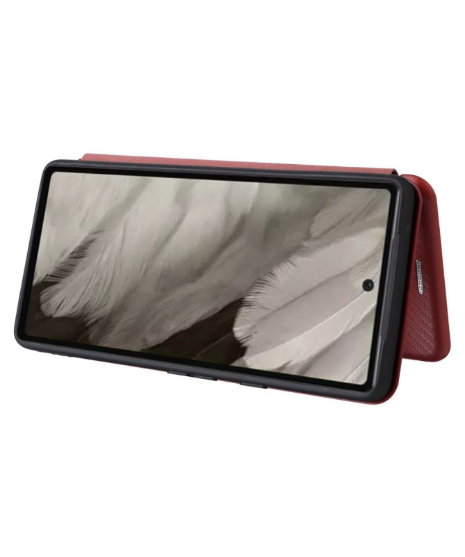 Google Pixel 7a - Housse simili cuir fibre de carbone