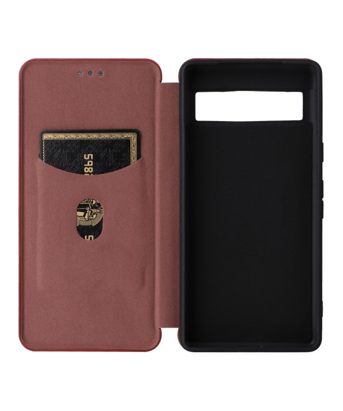 Google Pixel 7a - Housse simili cuir fibre de carbone