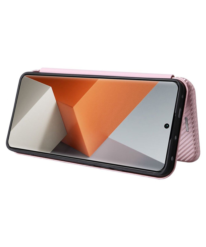 Housse Xiaomi Redmi Note 13 Pro Plus 5G simili cuir fibre de carbone