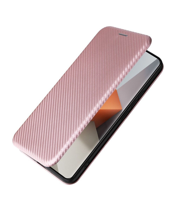 Housse Xiaomi Redmi Note 13 Pro Plus 5G simili cuir fibre de carbone
