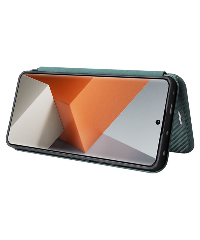 Housse Xiaomi Redmi Note 13 Pro Plus 5G simili cuir fibre de carbone