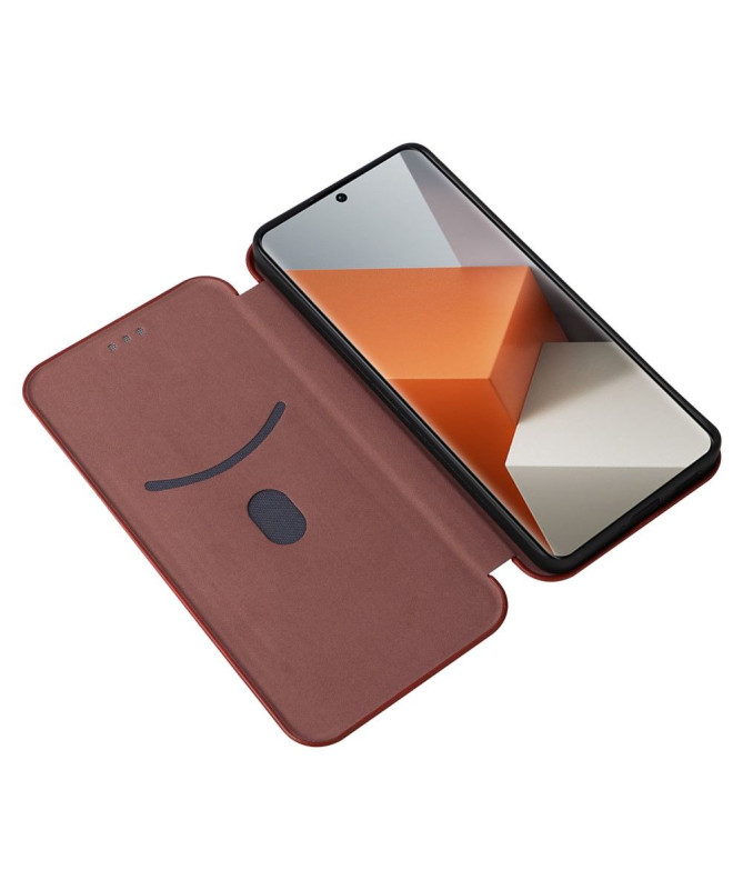 Housse Xiaomi Redmi Note 13 Pro Plus 5G simili cuir fibre de carbone
