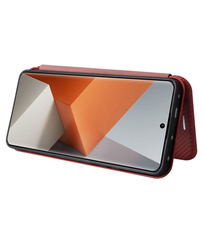 Housse Xiaomi Redmi Note 13 Pro Plus 5G simili cuir fibre de carbone