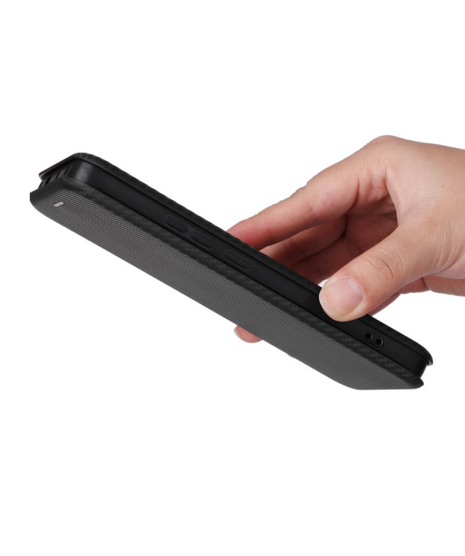 Housse Xiaomi Redmi Note 13 Pro Plus 5G simili cuir fibre de carbone