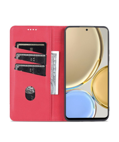 Étui Honor Magic 4 Lite 5G portefeuille AZNS simili cuir Rouge - photo 5