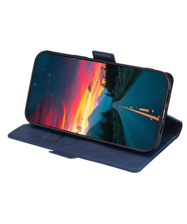 Housse Honor Magic 4 Lite 5G simili cuir Minimalist Business Bleu marine - photo 17