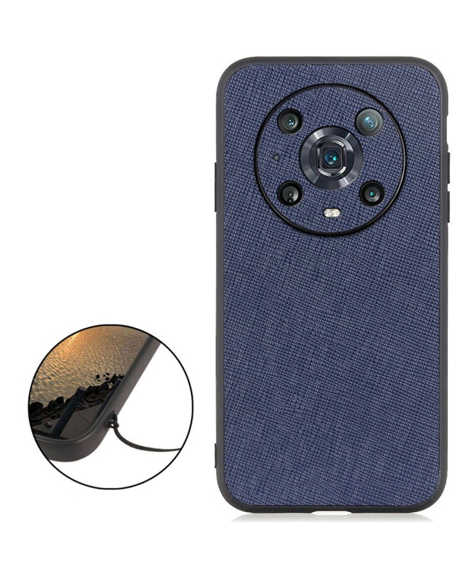 Coque Honor Magic 4 Pro simili cuir effet croisillons