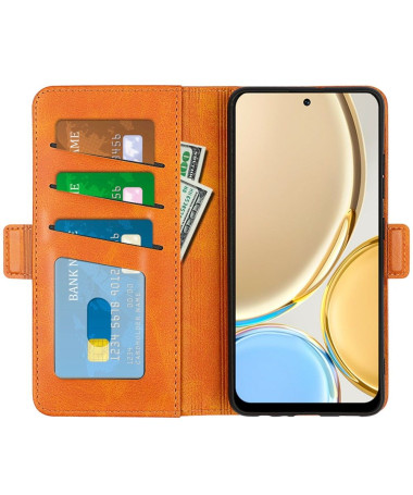 Étui Honor Magic 4 Lite 5G portefeuille revêtement simili cuir mat Marron Clair - photo 15
