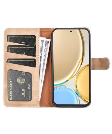 Housse Honor Magic 4 Lite 5G Stand Folio Bicolore Marron Clair - photo 17